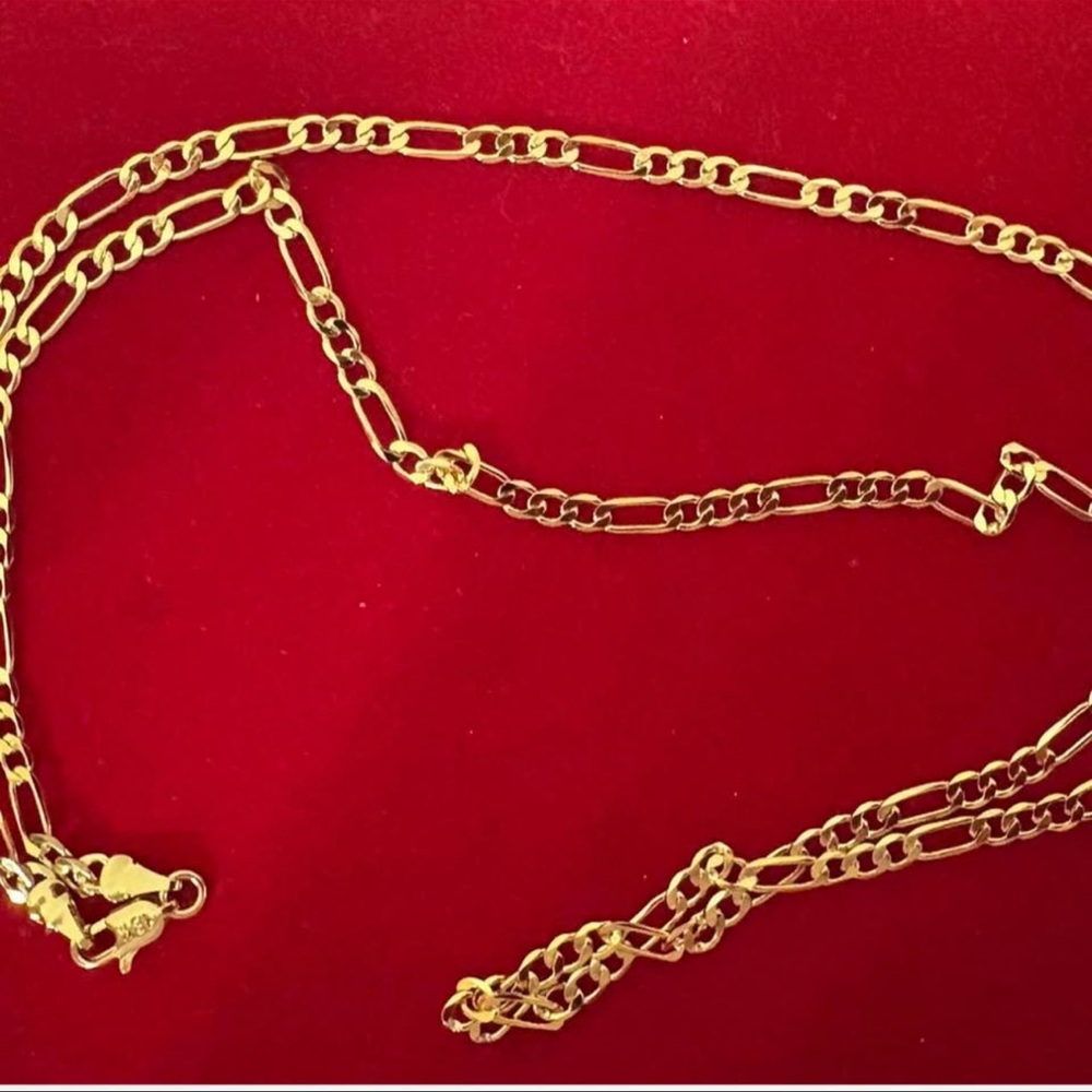 18K Gold plated Necklace For Women Men Size 75 cm - Picture 2 of 6